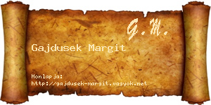 Gajdusek Margit névjegykártya